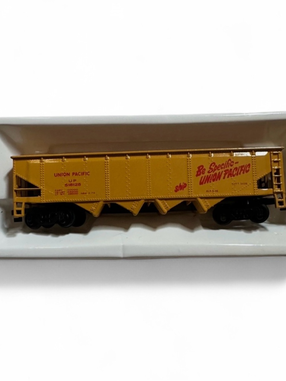 Vintage Bachmann Union Pacific Yellow Ho Scale Model Train Hopper Car